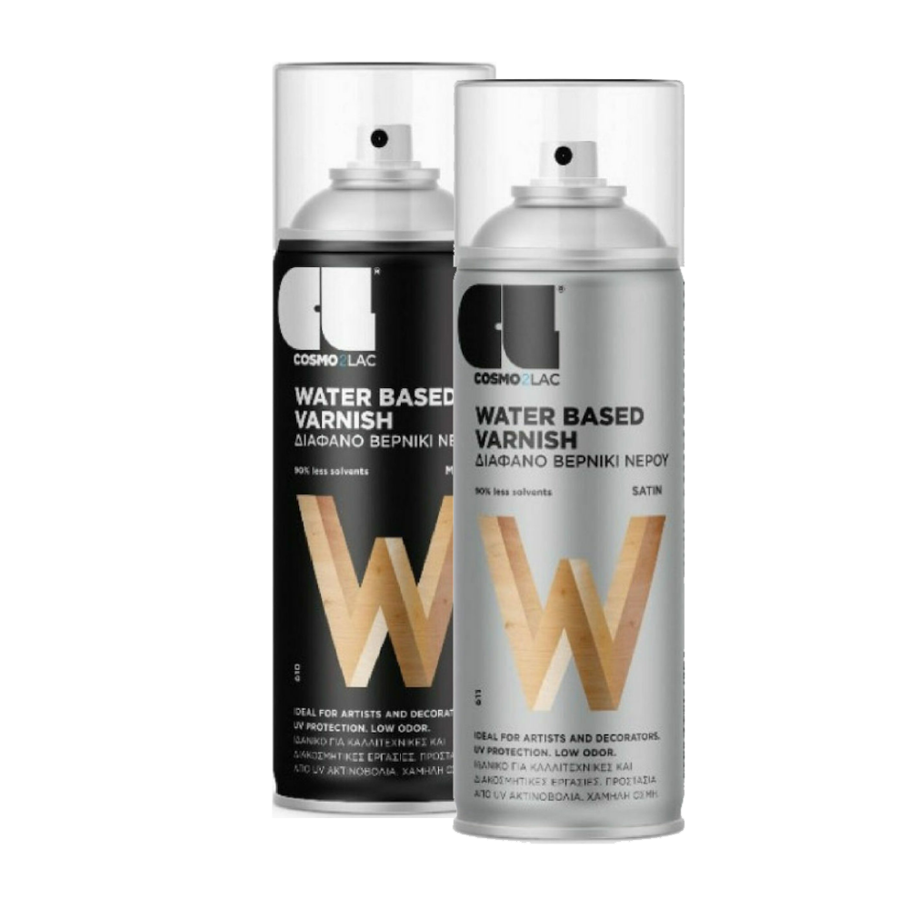 Cosmos Lac Water Based Varnish Σπρέι Βερνίκι Διάφανο 400ml