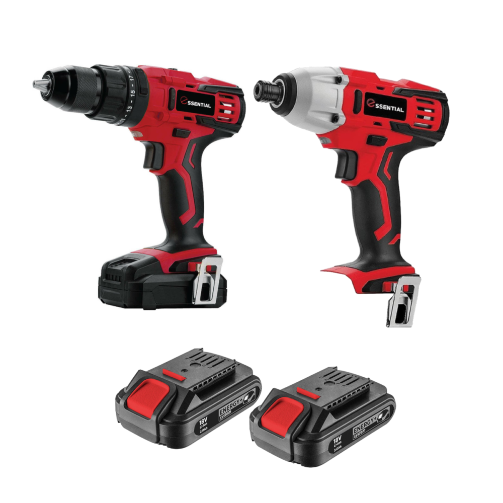 Essential Σετ Κρουστικό Δραπανοκατσάβιδο 18V & Παλμικό Κατσαβίδι18V & 2 Μπαταρίες Λιθίου 18V-2Ah