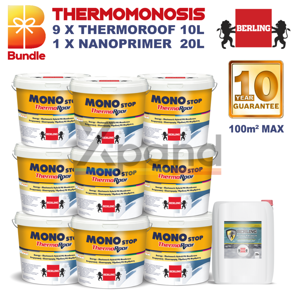 BERLING THERMOMONOSIS BUNDLE : 9 X Thermoroof 10L + 1 X Nanoprimer 10L