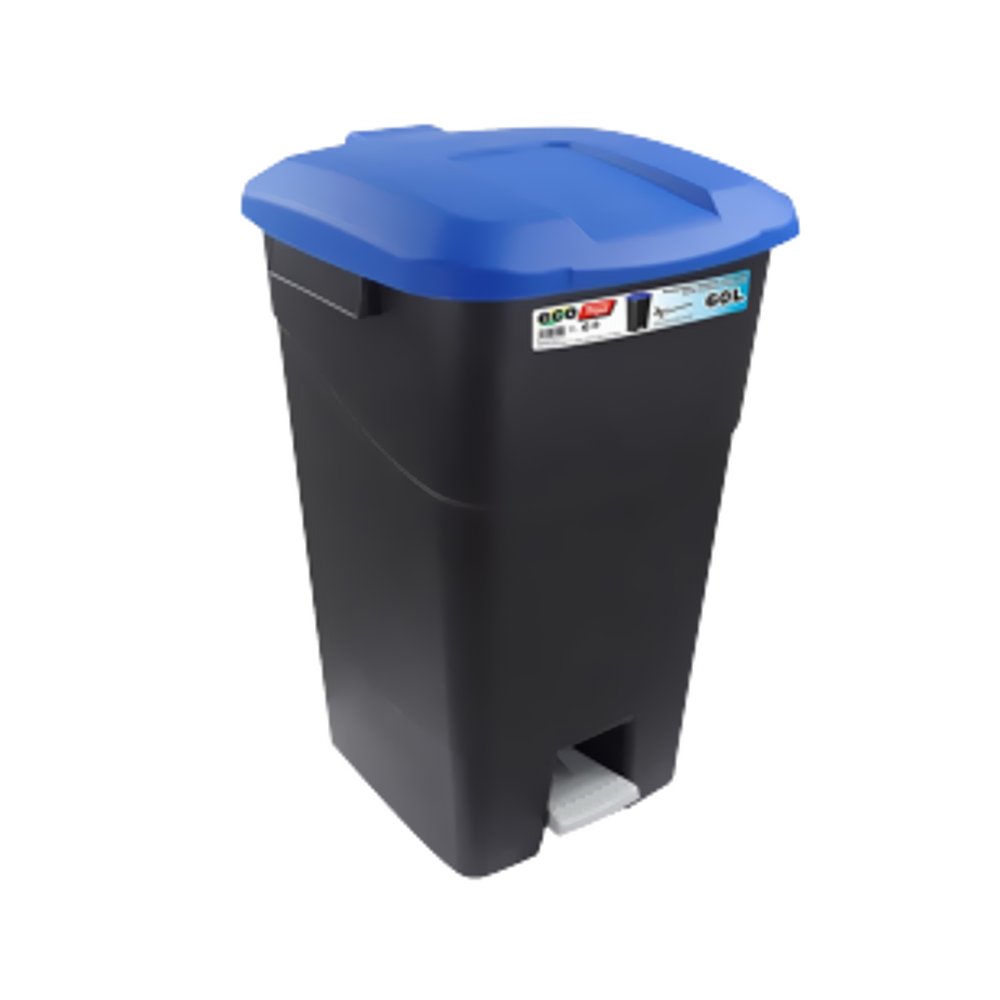 Tayg Eco - Κάδος Πλαστικός Απορριμμάτων με Πεντάλ 60lt Μπλε