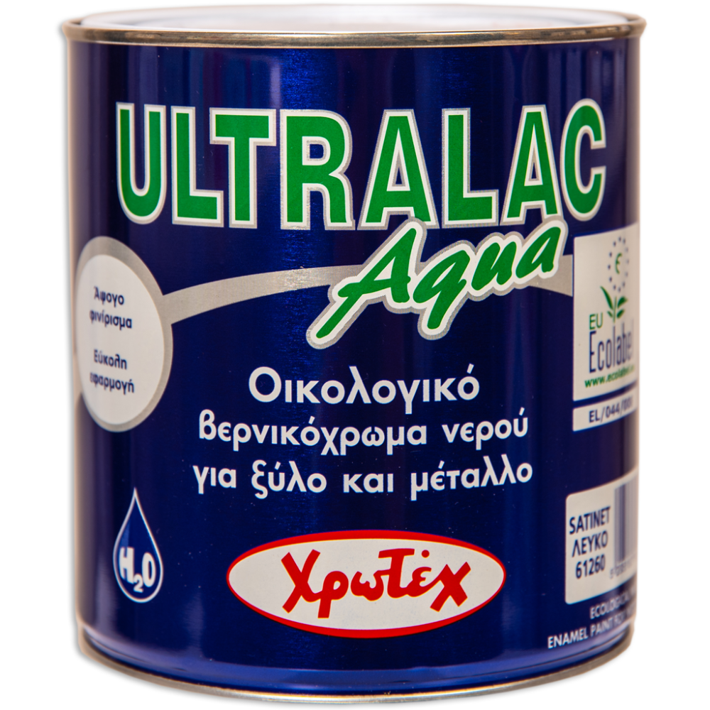 Χρωτέχ Βερνικόχρωμα Οικολογικό Νερού Ultralac Aqua Λευκό