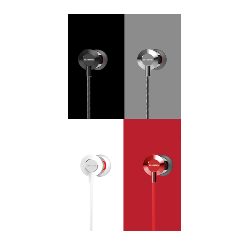AIWA STEREO 3,5MM IN-EAR WITH REMOTE AND MIC - ESTM-50WT