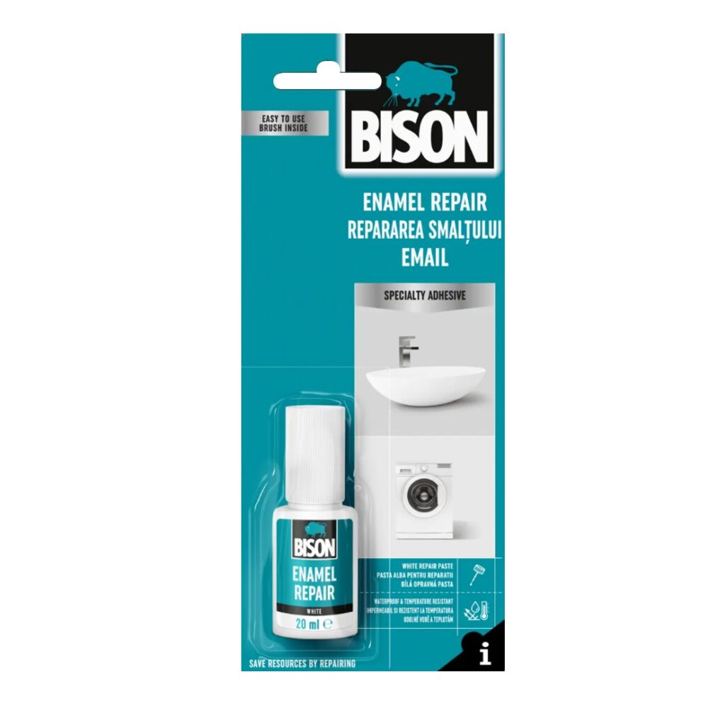 Bison Επισκευής Enamel Fix Υγρό Κόλλας/Σμάλτο Επιδιόρθωσης Υψηλής Θερμοκρασίας Λευκή 20ml