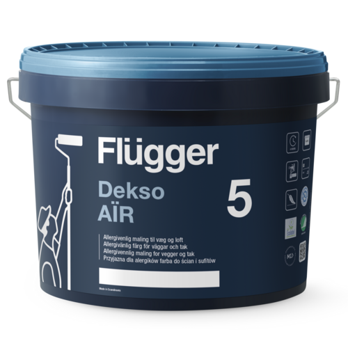 Flügger Dekso 5 AÏR ΛΕΥΚΟ ΥΠΟΑΛΛΕΡΓΙΚΟ ΠΛΑΣΤΙΚΟ ΚΑΤΑΛΛΗΛΟ ΓΙΑ ΑΣΘΜΑΤΙΚΟΥΣ 10LT